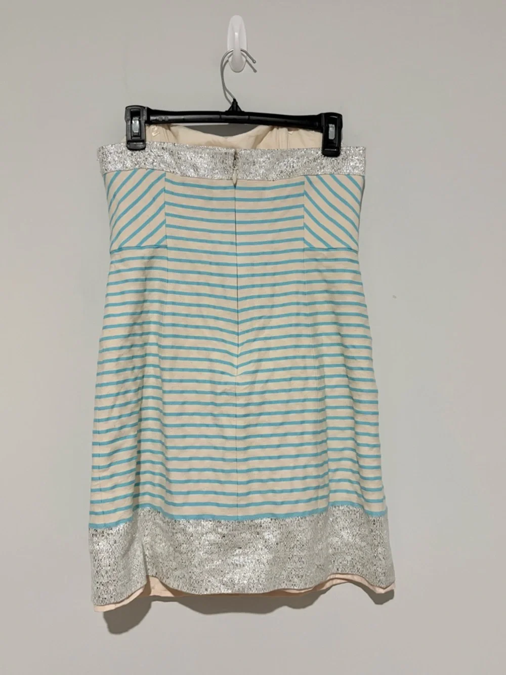 Lilly Pulitzer Remi Striped strapless Dress blue metallic size 6 - Picture 4 of 12